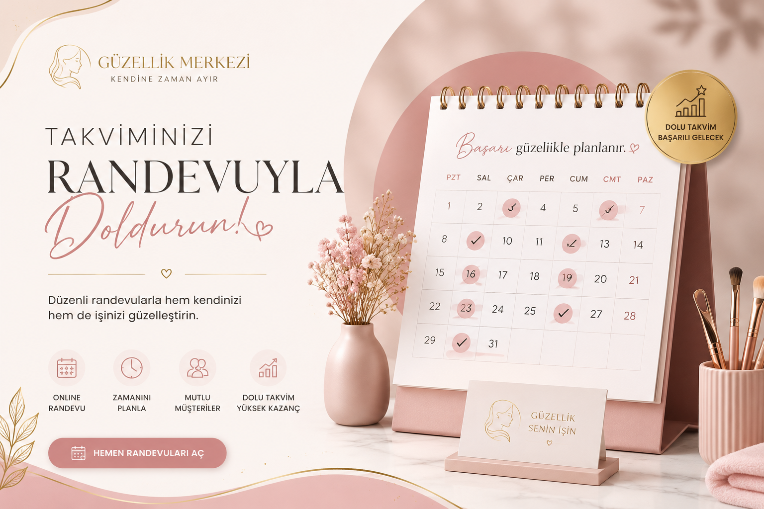 Güzellik Merkezi Web Sitesi: Takviminizi Randevuyla Doldurun