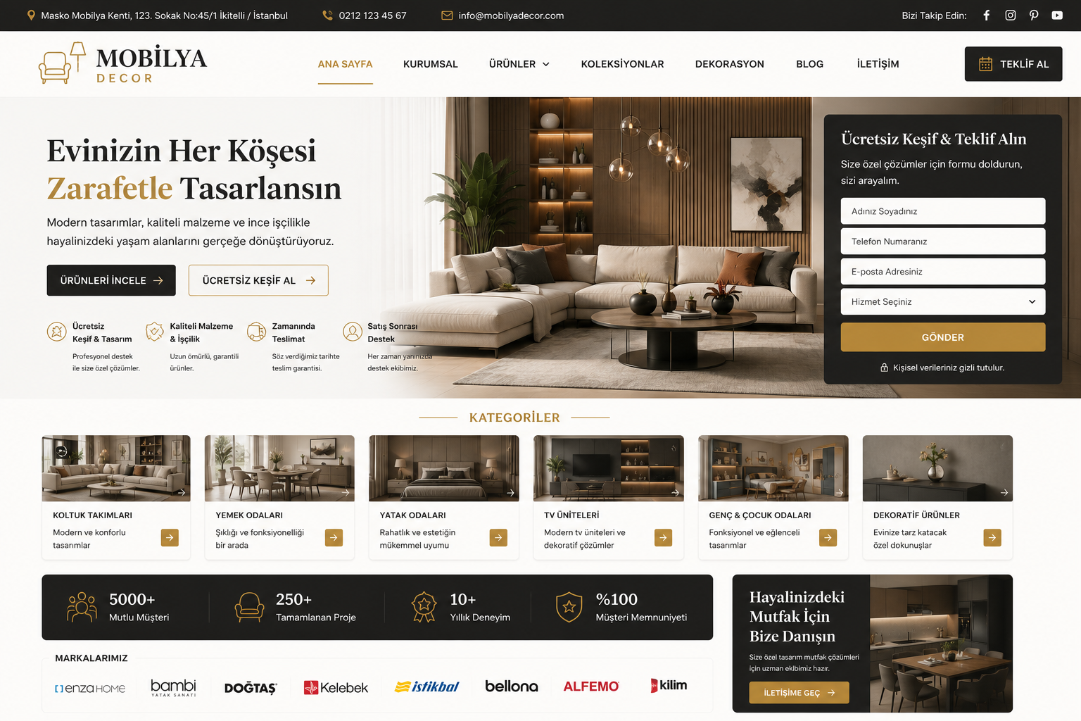 Hazır Mobilya / Dekorasyon tasarımı - hazır web sitesi